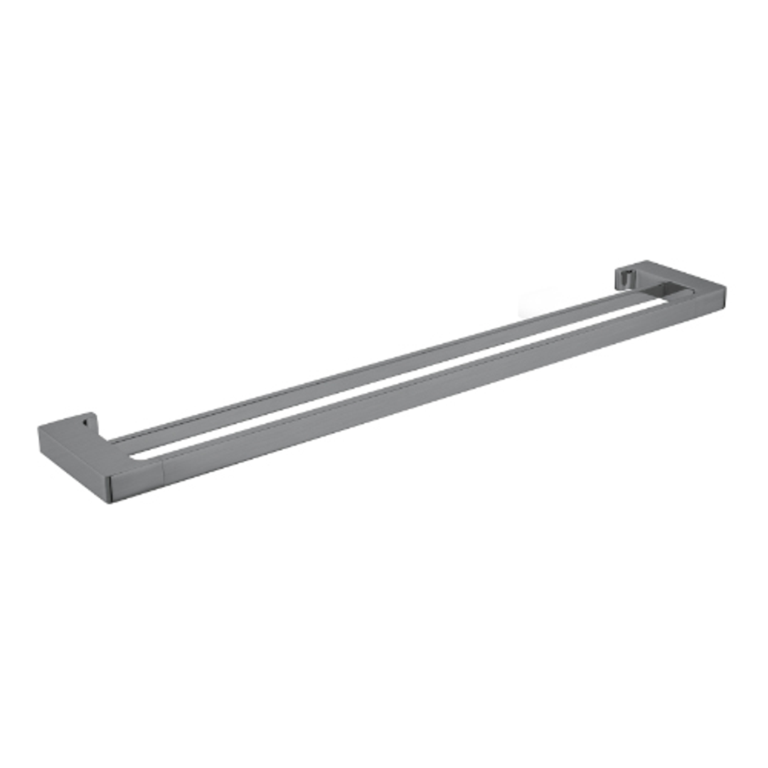 Nero Pearl/Vitra Double Towel Rail 600mm - Gun Metal Grey