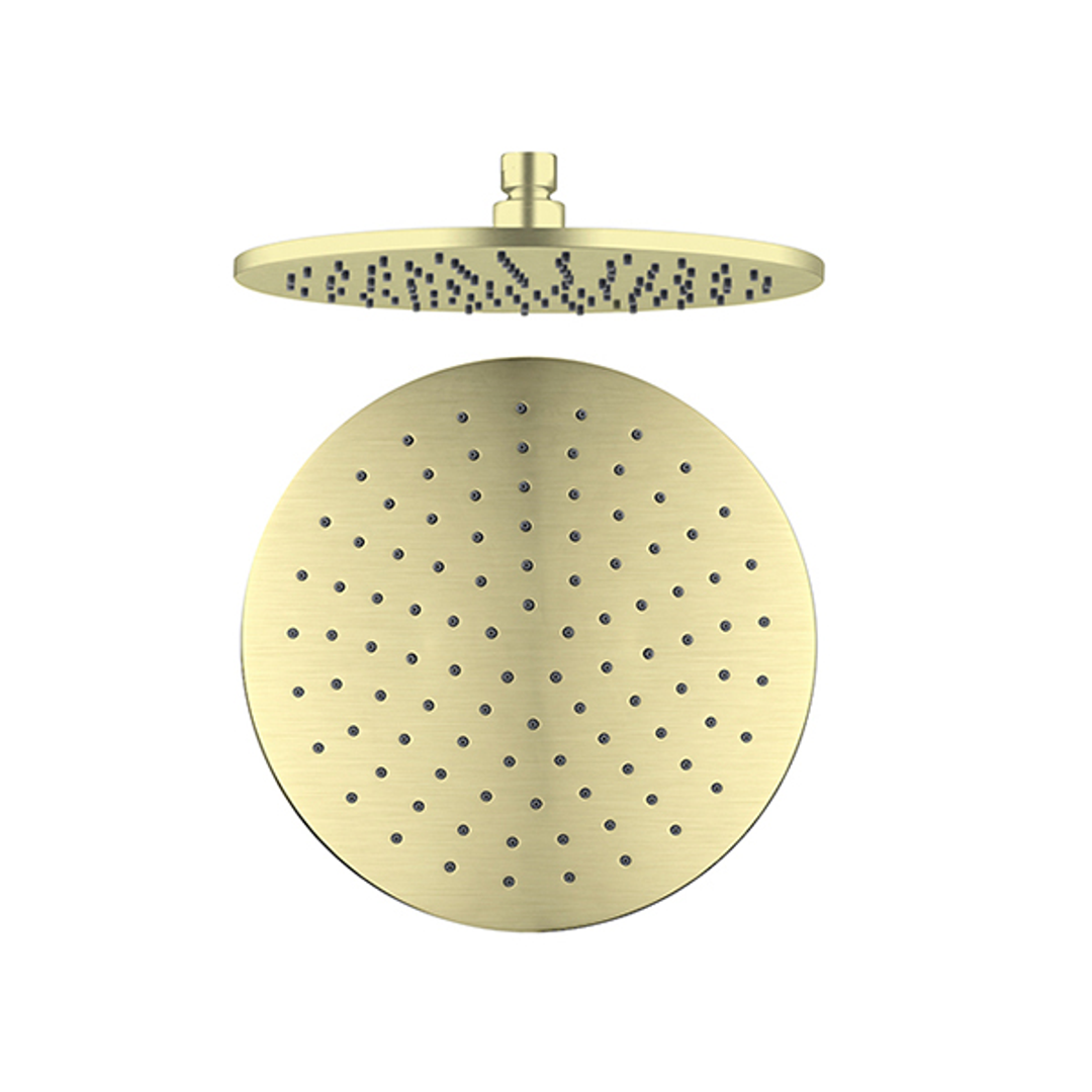 Nero 250mm Round Shower Head Brushed Gold
