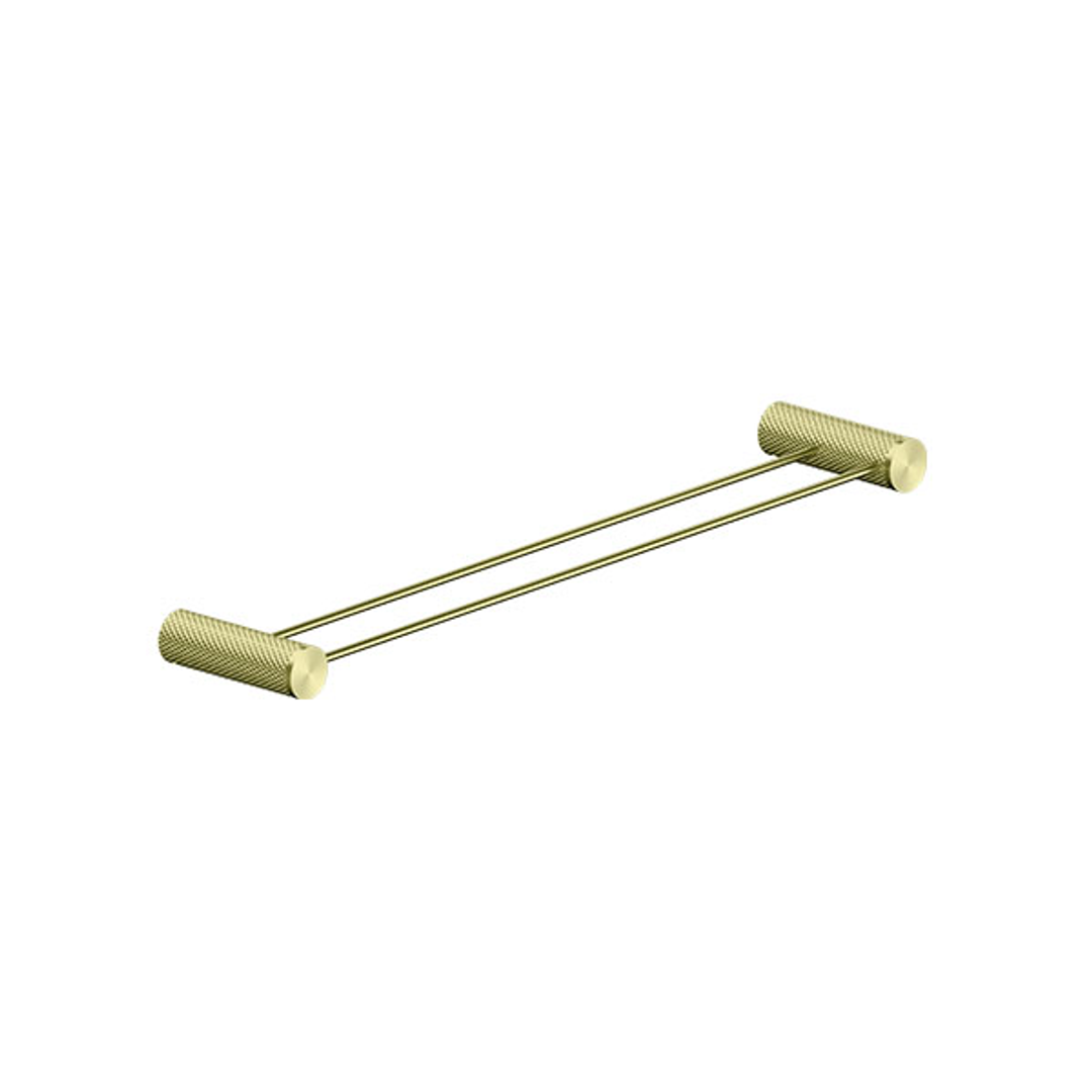 Nero Opal Double Towel Rail Brushed Gold 600mm