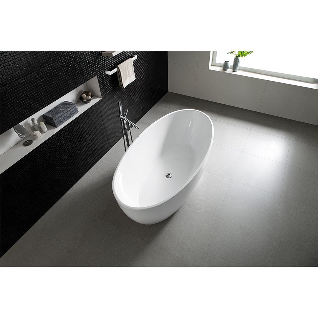 Bnk Naga Versilia Oval Freestanding Bath Gloss White 1540mm
