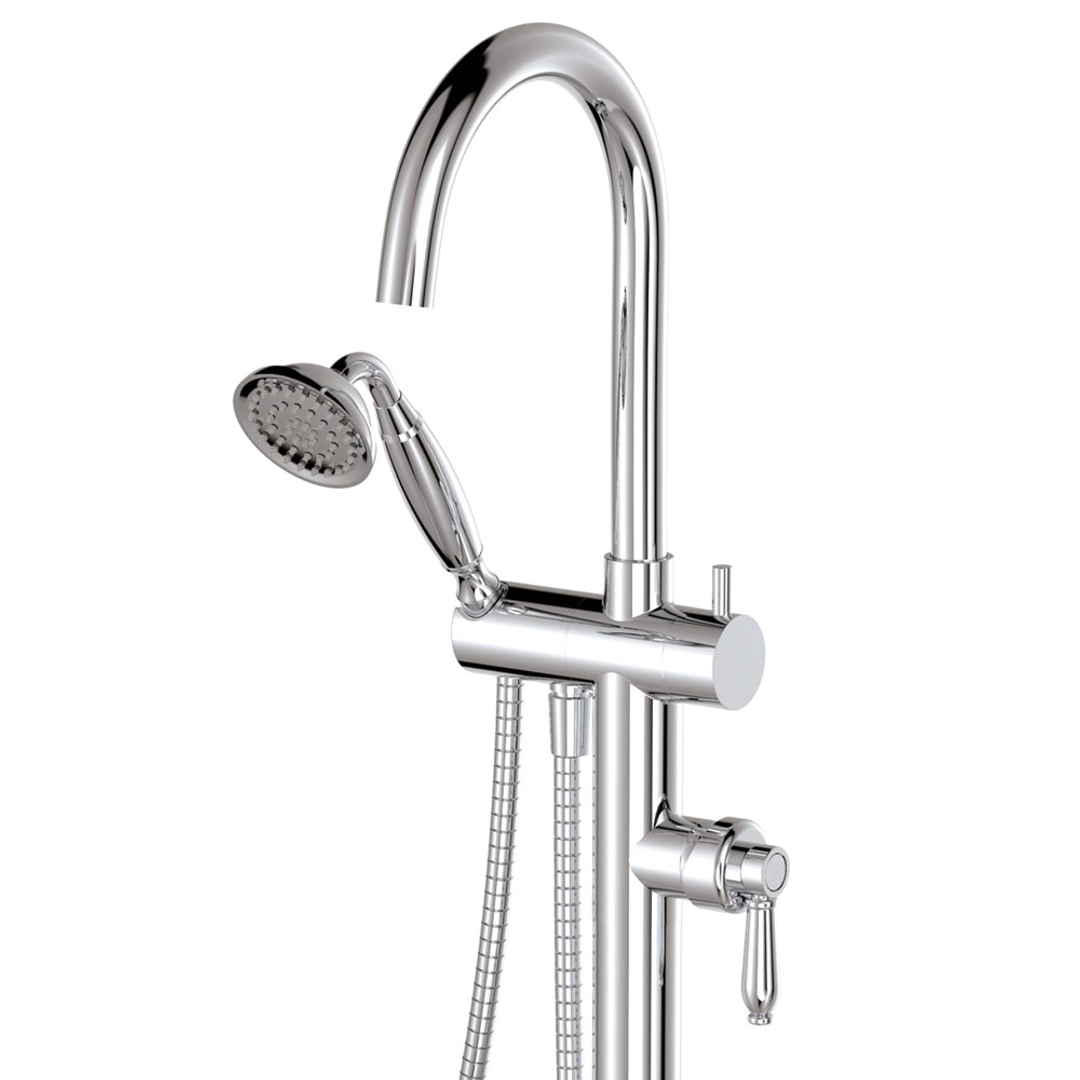 Fienza Eleanor Floor Mixer & Shower - Chrome/Chrome