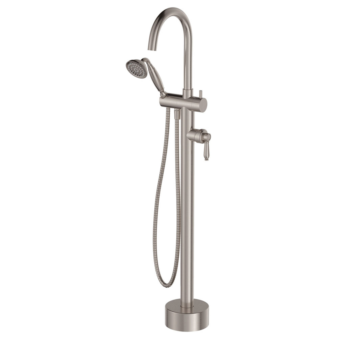 Fienza Eleanor Floor Mixer & Shower - Brushed Nickel/Brushed Nickel