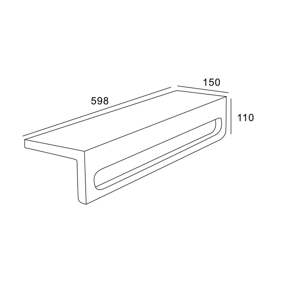BNK Naga Perugia Concrete Towel Rail White Sandstone 598*150*110mm