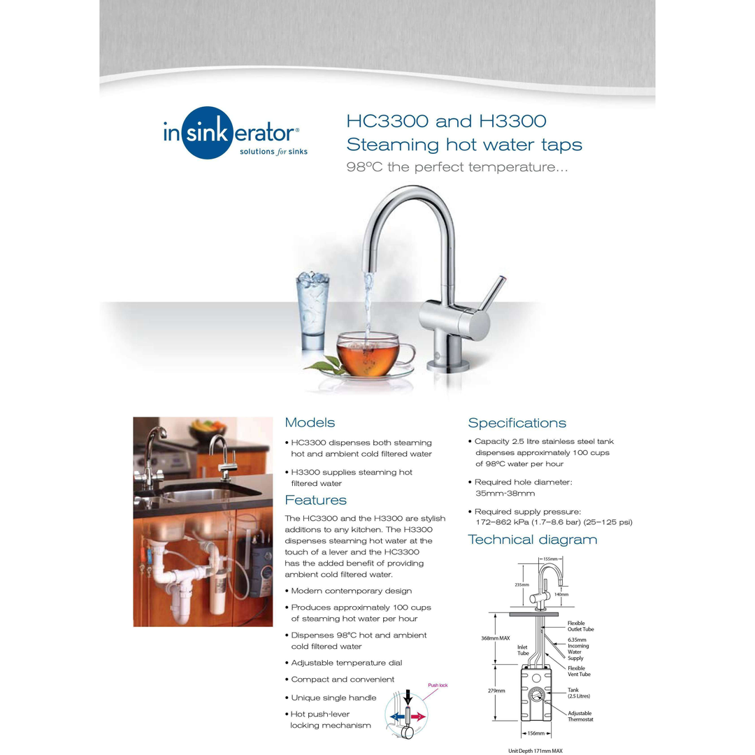 In-Sink-Erator Hot Filtered Water Tap H3300 20070C