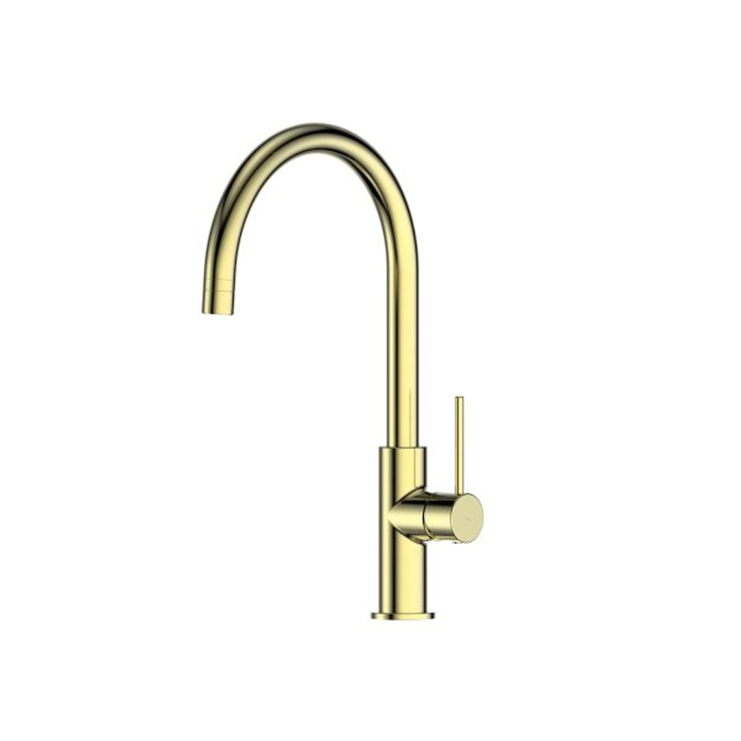 Greens Maci Gooseneck Sink Mixer Brushed Brass