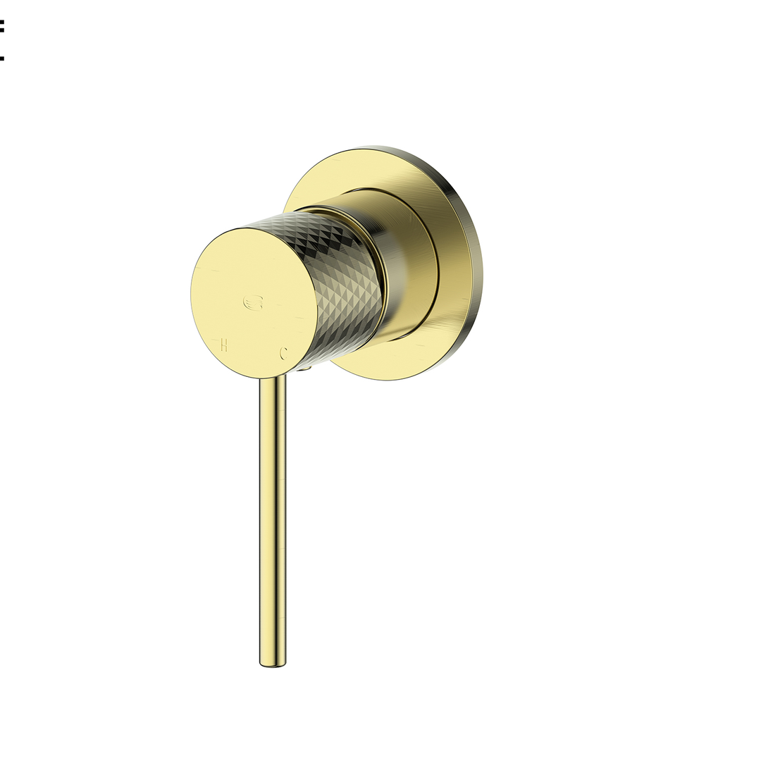 Greens Mika Shower Trim With Mini Plate Brushed Brass