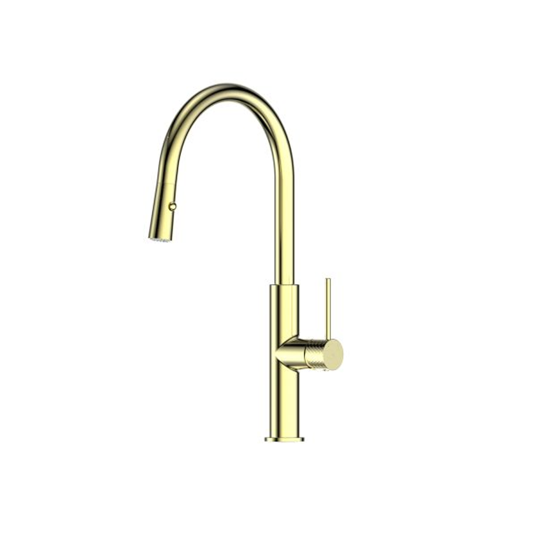 Greens Mika Pull Down Sink Mixer Brushed Brass