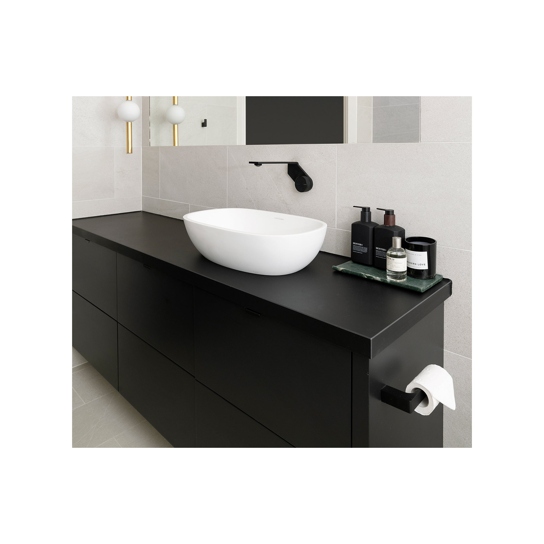 Phoenix Gloss Toilet Roll Holder-Matte Black