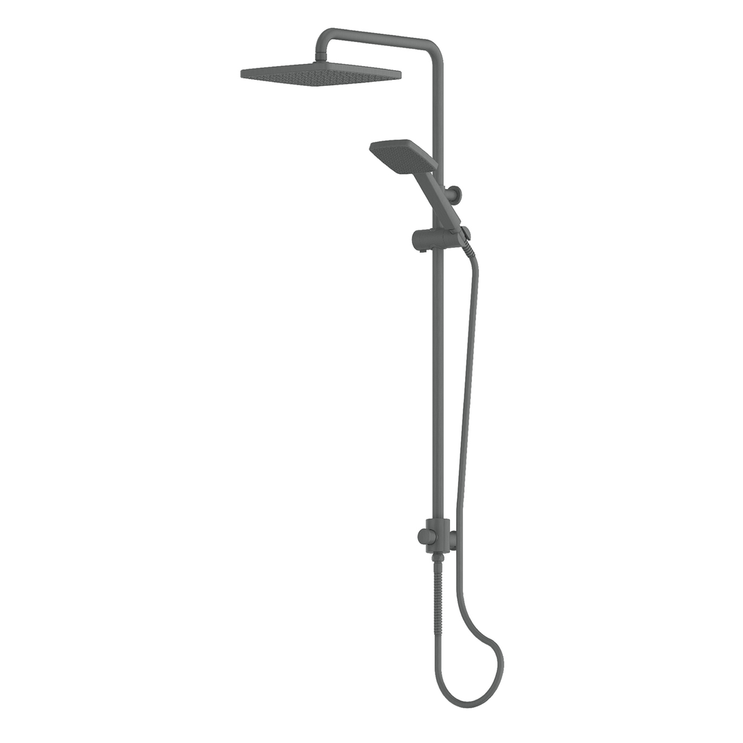 Greens Glide Syntra Rainboost Twin Rail Shower Pvd Gun Metal