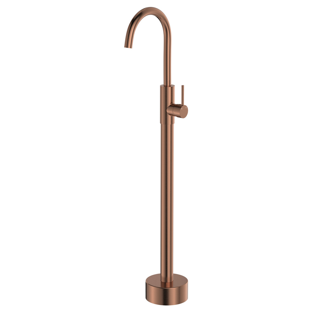 Fienza Kaya Floor Mounted Basin/Bath Mixer Brushed Copper Lf