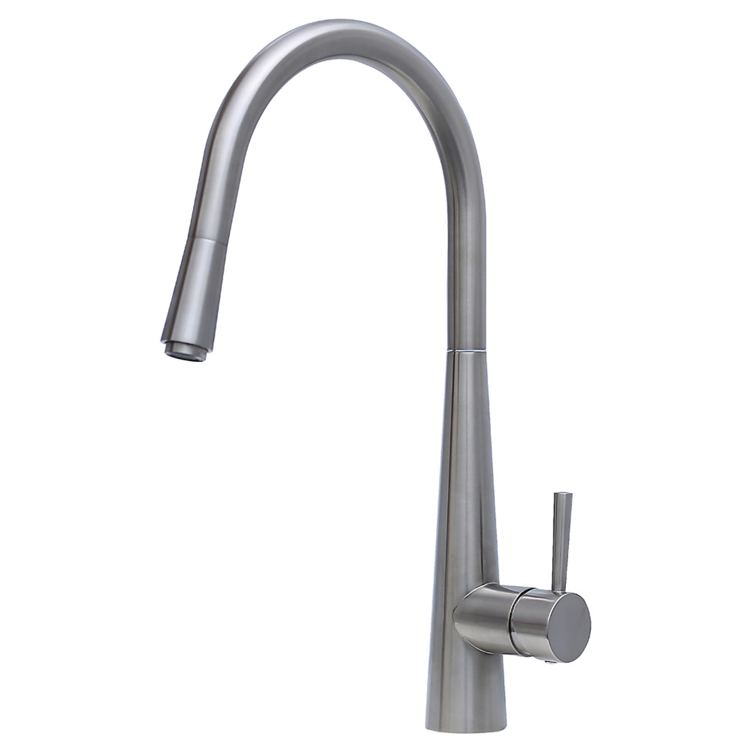 FIENZA ISABELLA DELUXE GOOSENECK PULL OUT SINK MIXER BRUSHED NICKEL