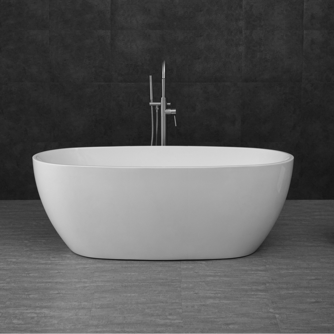 Otti Vinny Egg Shape Bathtub Nf & Gloss White 1500mm
