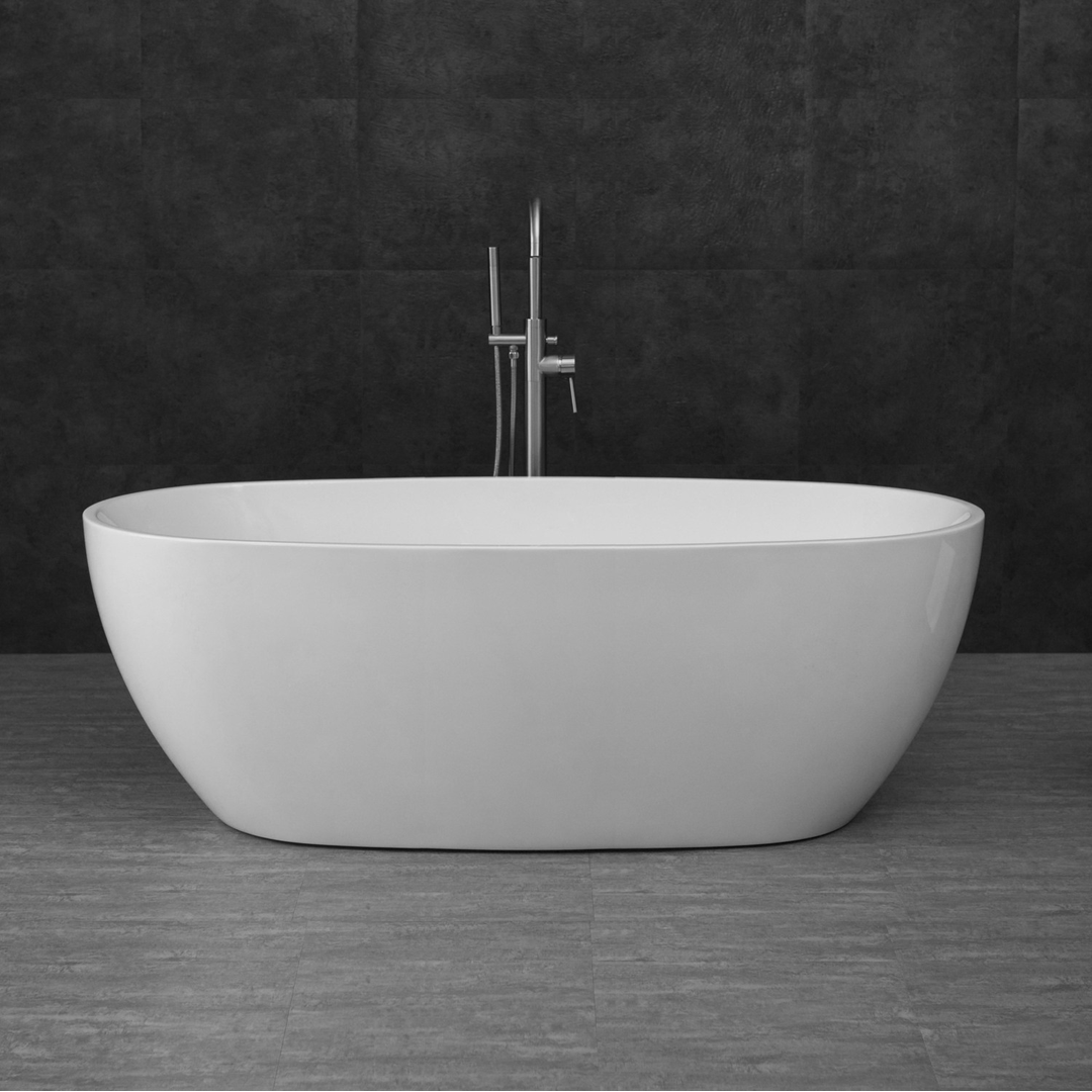 Otti Vinny Egg Shape Bathtub Nf & Gloss White 1700mm