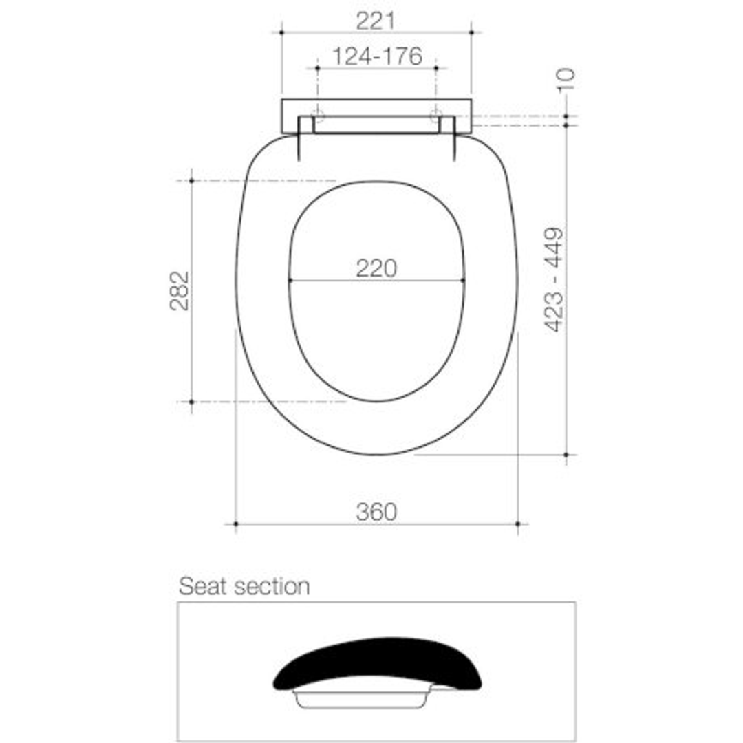 Caroma Profile Standard Seat Plastic Hinge