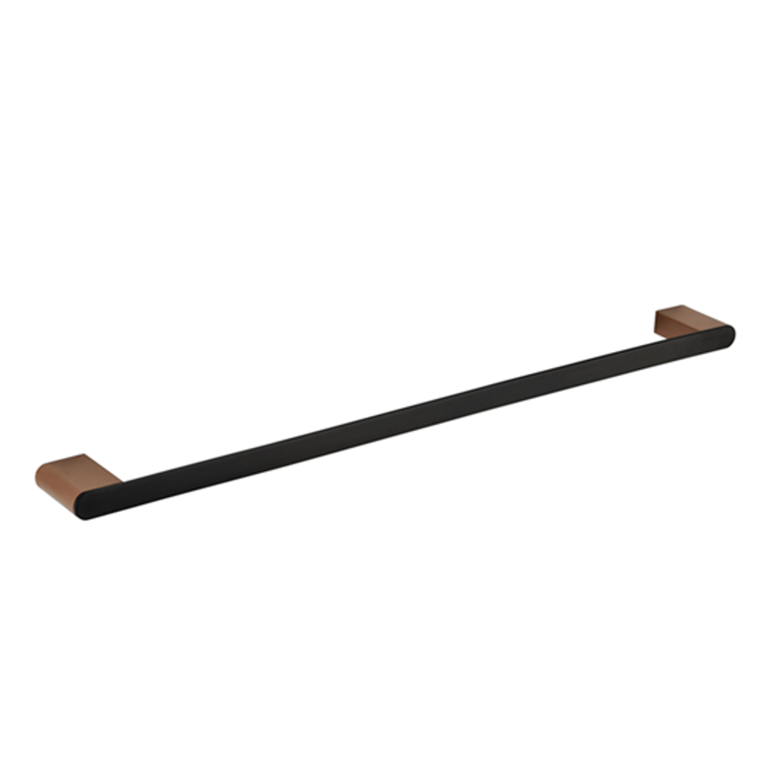 Otti Zevio Single Towel Rail 600Mm Black & Rose Gold