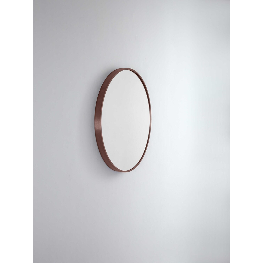 Remer Modern Round 610X610 Cuban Bronze Framed Mirror With Mirage Magnifier