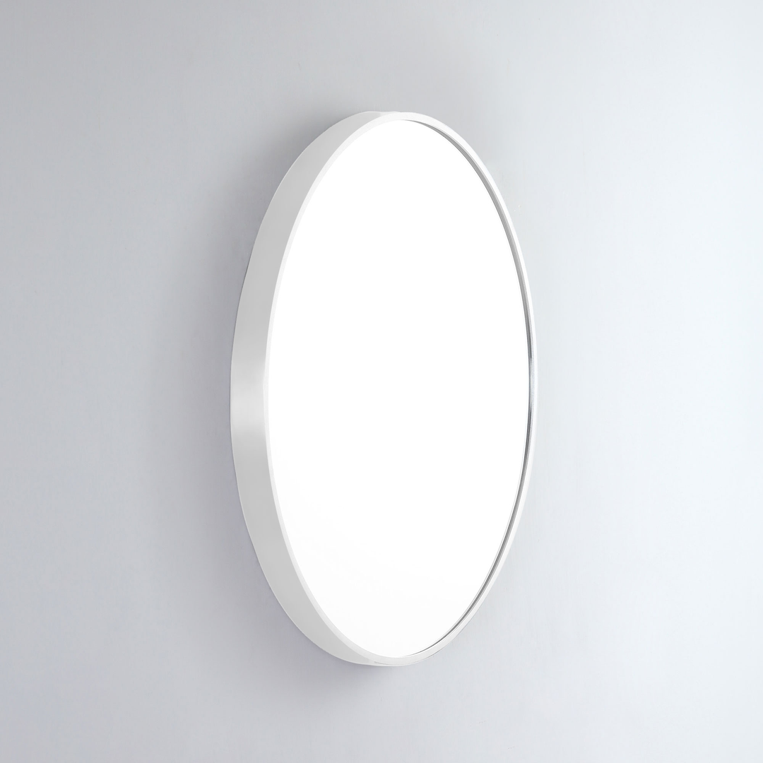 Remer Modern Round Mirror - 810 x 810, Matt White