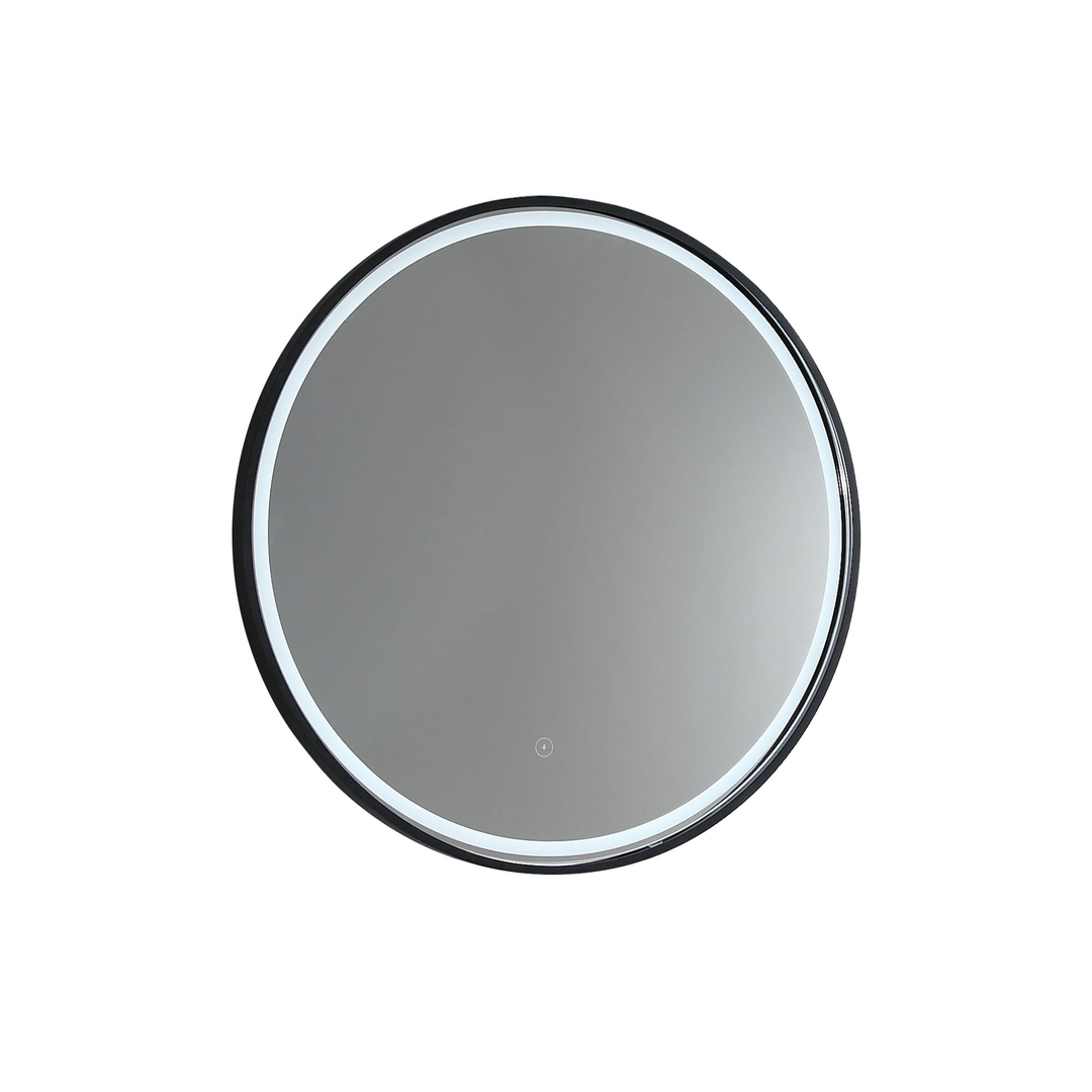 Remer Sphere 800 Round Led Mirror Demister Manhattan Black Frame With Mirage Magnifier