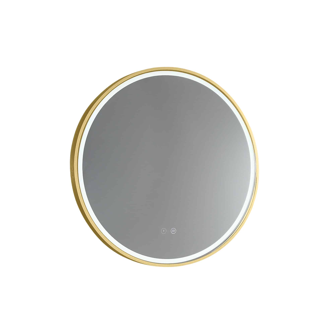 Remer Sphere 800 Round Led Mirror Demister With Nordic Gold Frame