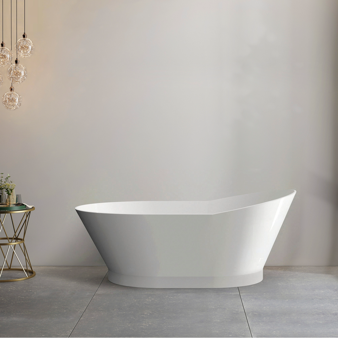 Otti Attica London Bath Gloss White No Overflow & No Waste Included 1500mm