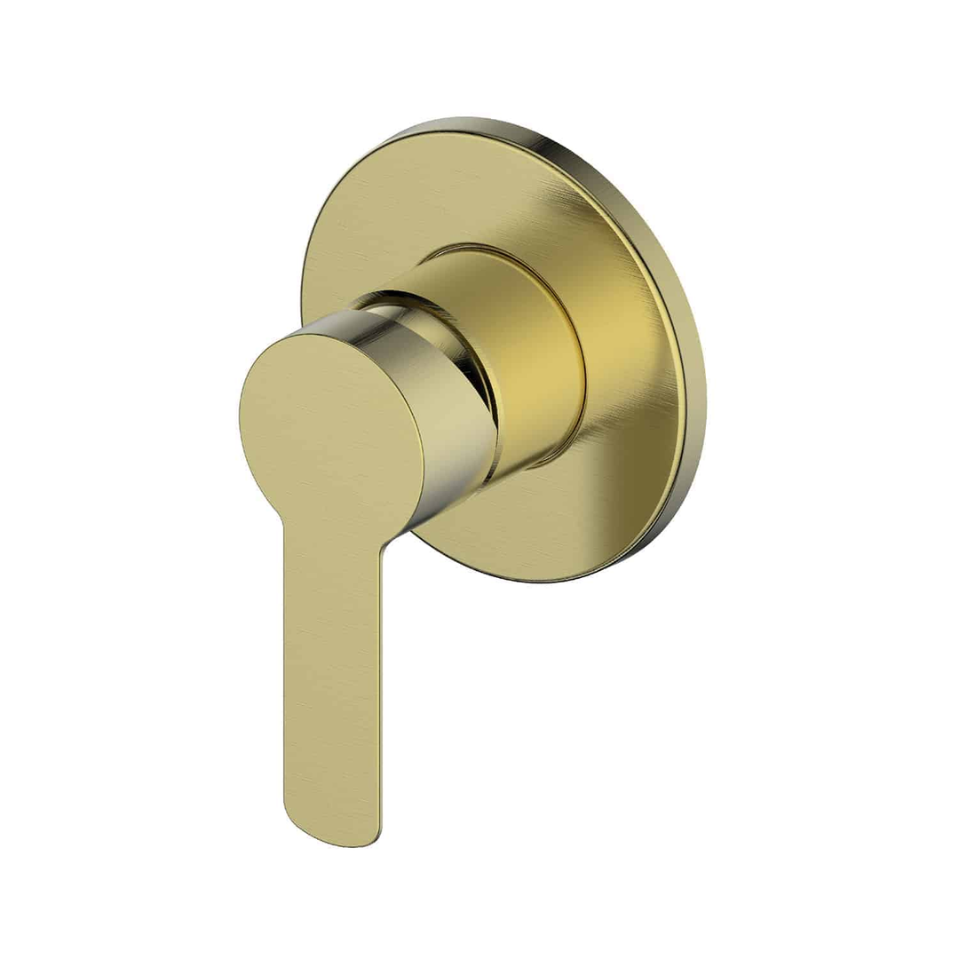 Greens Astro Ii Shower Mixer Round Plate Brushed Brass