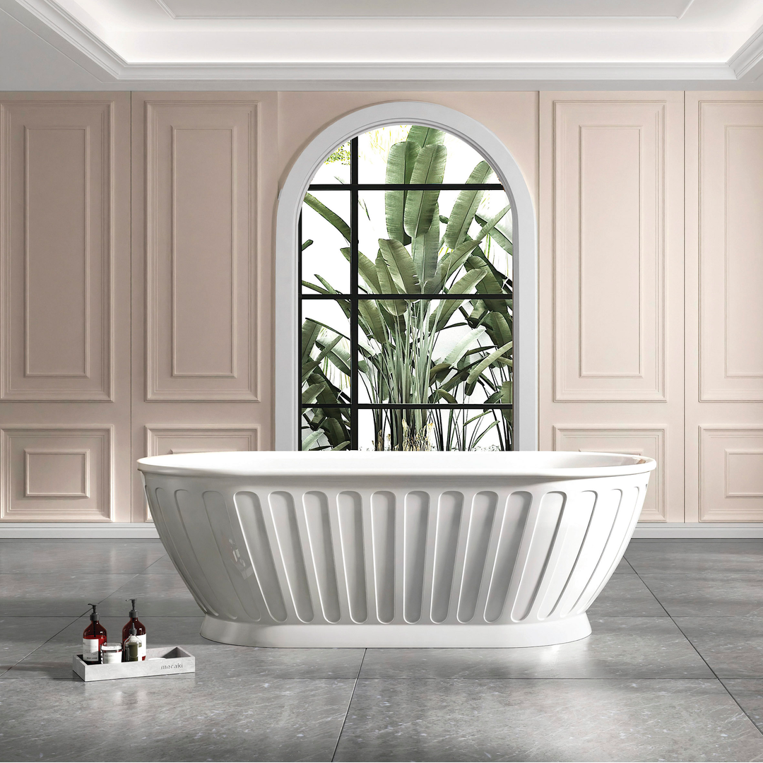 Otti Attica Kensington Bath Gloss White No Overflow & No Waste Included 1700mm