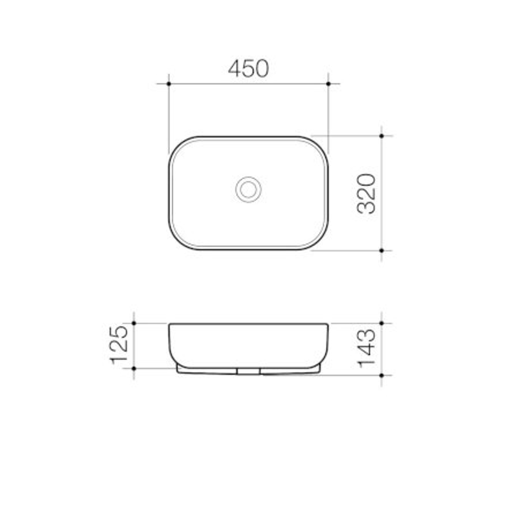 Caroma Luna Semi Recessed Basin (Without Tap Landing)