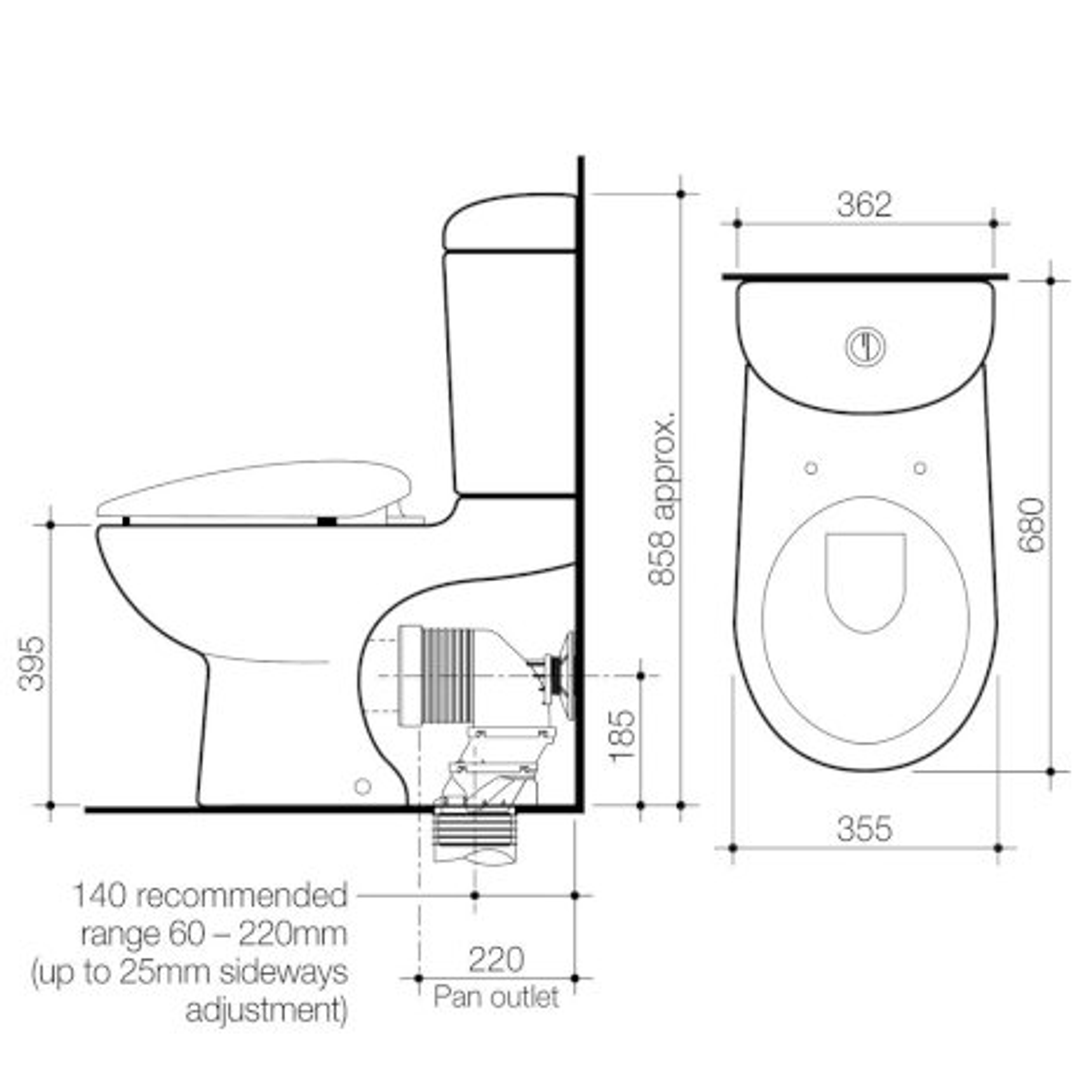 Caroma Leda 2000 Smartflush Back Inlet Suite C/W Seat White