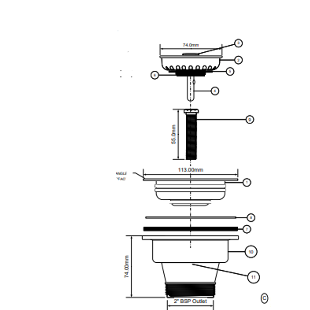 Abey Gareth Ashton Stone Pop Up Plug & Waste