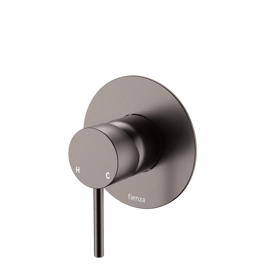 Fienza Kaya Wall Mixer Large Round Plate Gun Metal Lf Sus304