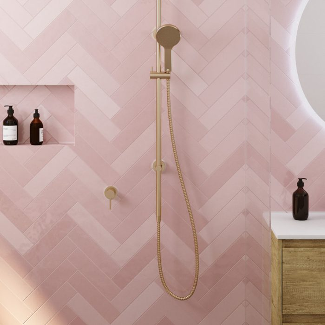 Fienza Kaya Wall Mixer Urban Brass Small Round Urban Brass Plate