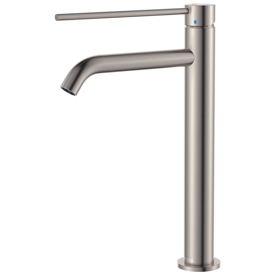 Fienza Kaya Care Tall Basin Mixer Brushed Nickel Lf Sus304