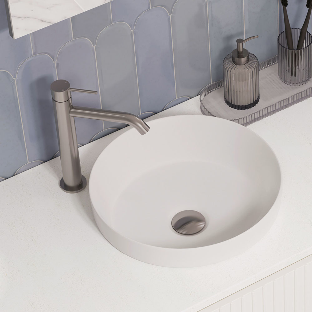 Fienza Kaya Medium Basin Mixer - Brushed Nickel