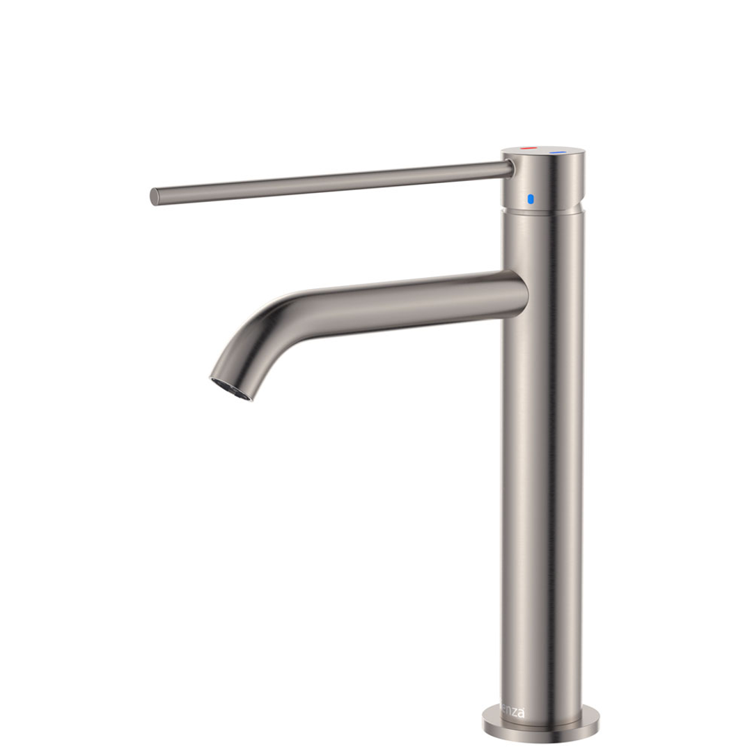 Fienza Kaya Care Medium Basin Mixer Brushed Nickel Lf Sus304