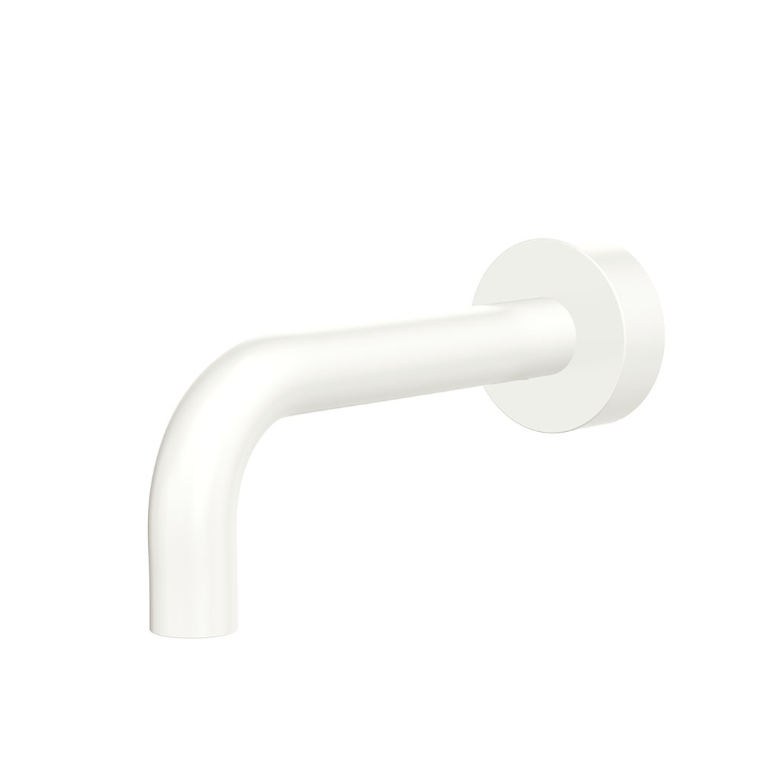 Fienza Kaya Matte White Wall Basin/Bath 130Mm Outlet Round Plate Lf Sus304