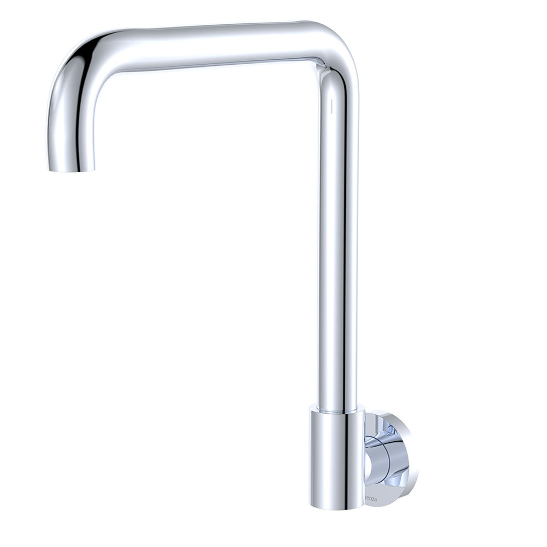 Fienza Kaya Chrome Squareline Wall Swivel Outlet Sus304 & Lf Brass Lf