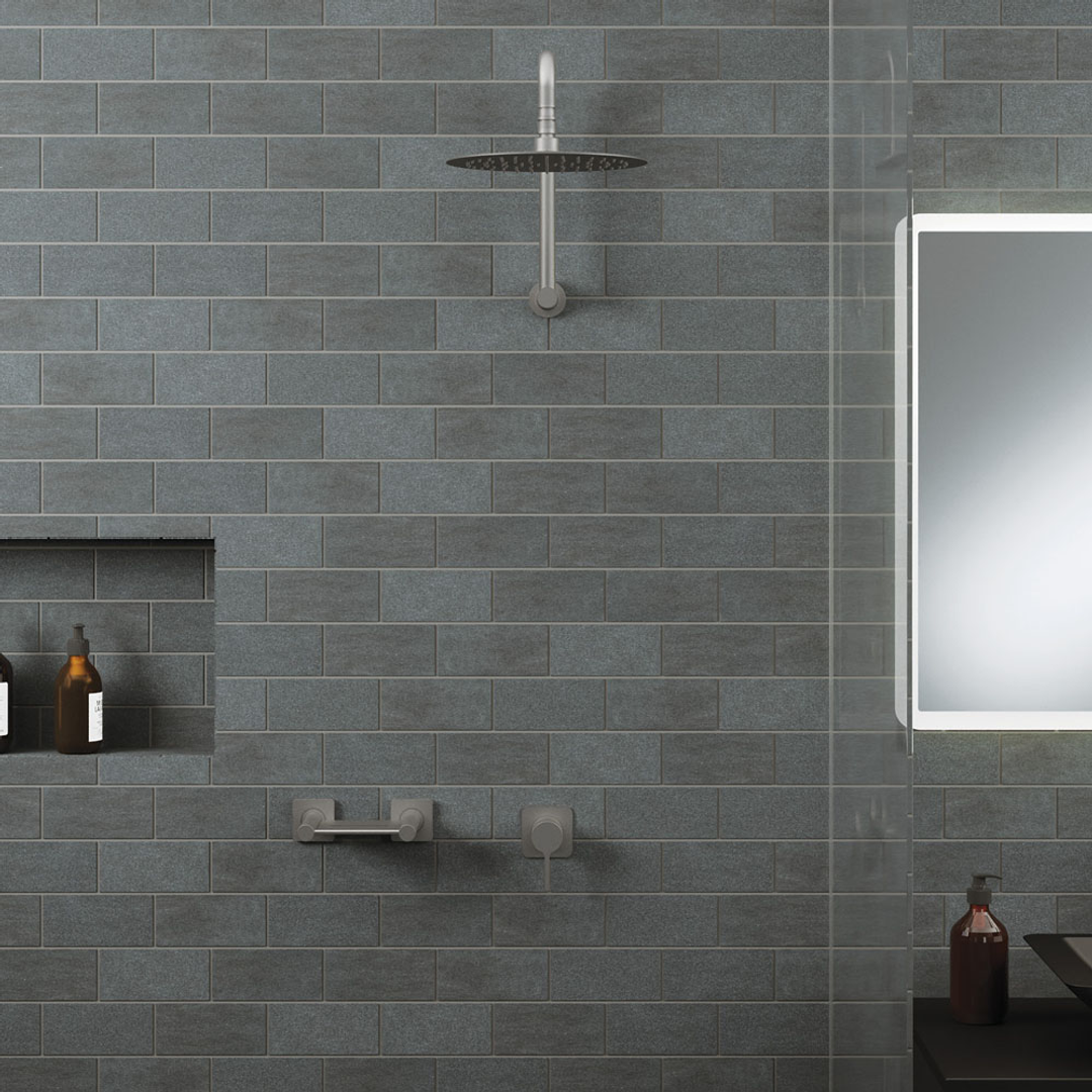 FIENZA SANSA WALL MIXER SOFT SQUARE PLATE GUN METAL