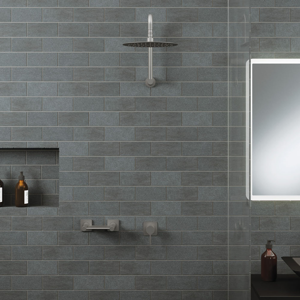 FIENZA SANSA WALL MIXER SOFT SQUARE PLATE GUN METAL