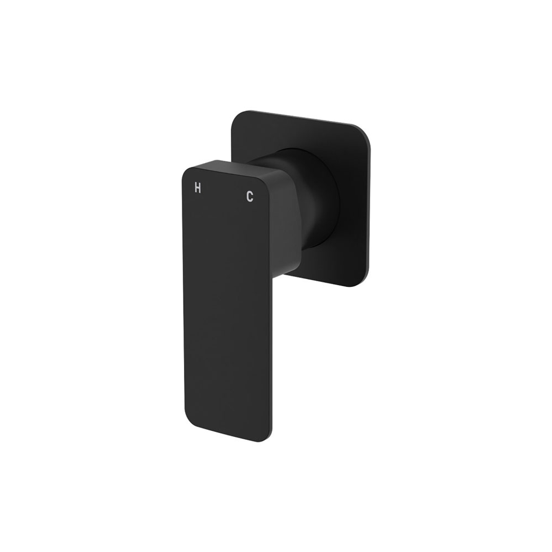 Fienza Tono Wall Mixer Dress Kit Small Square Plate Matte Black Lf Sus304
