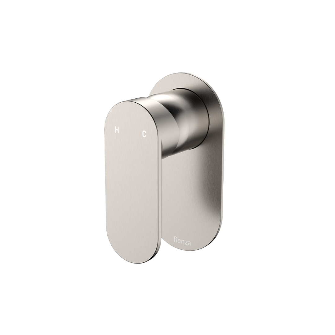 Fienza Empire Slim Wall Mixer Oval Plate Brushed Nickel Lf