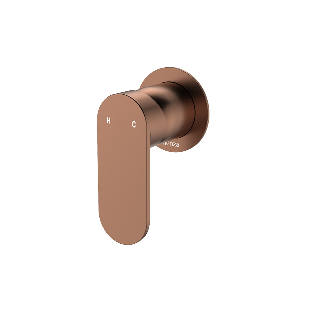 Fienza Empire Slim Wall Mixer Round Plate Brushed Copper Lf