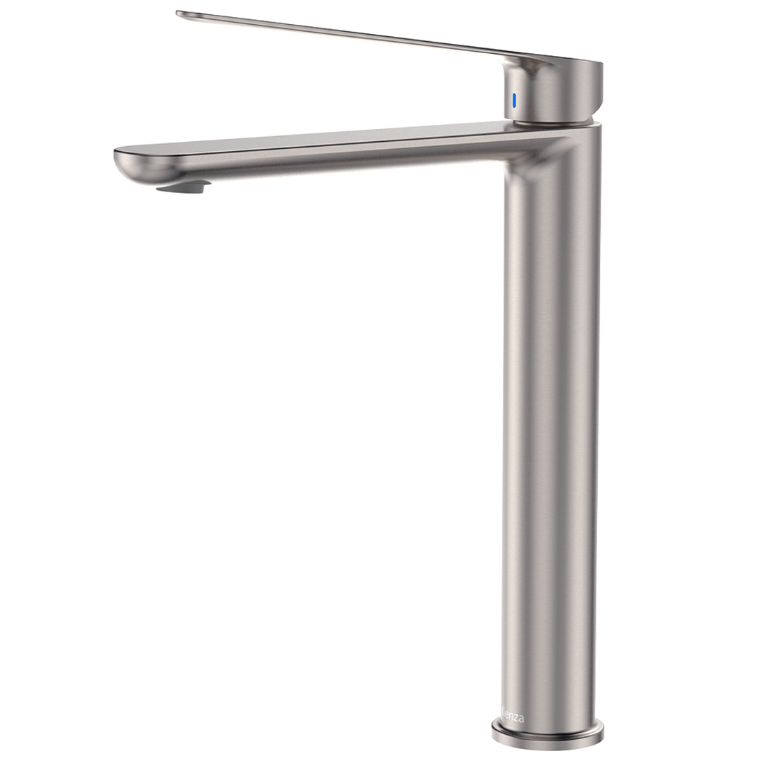 Fienza Empire Care Tall Basin Mixer Cold Start Brushed Nickel Lf