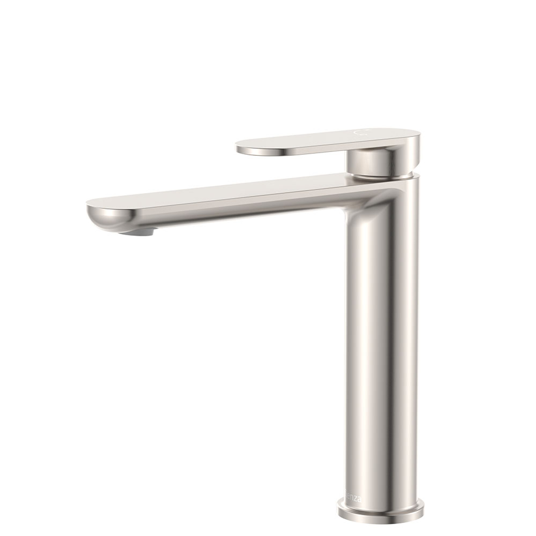 Fienza Empire Slim Medium Basin Mixer Cold Start Brushed Nickel Lf