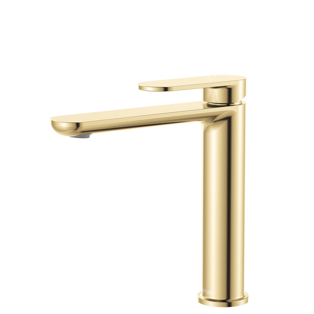 Fienza Empire Slim Medium Basin Mixer Cold Start Urban Brass Lf