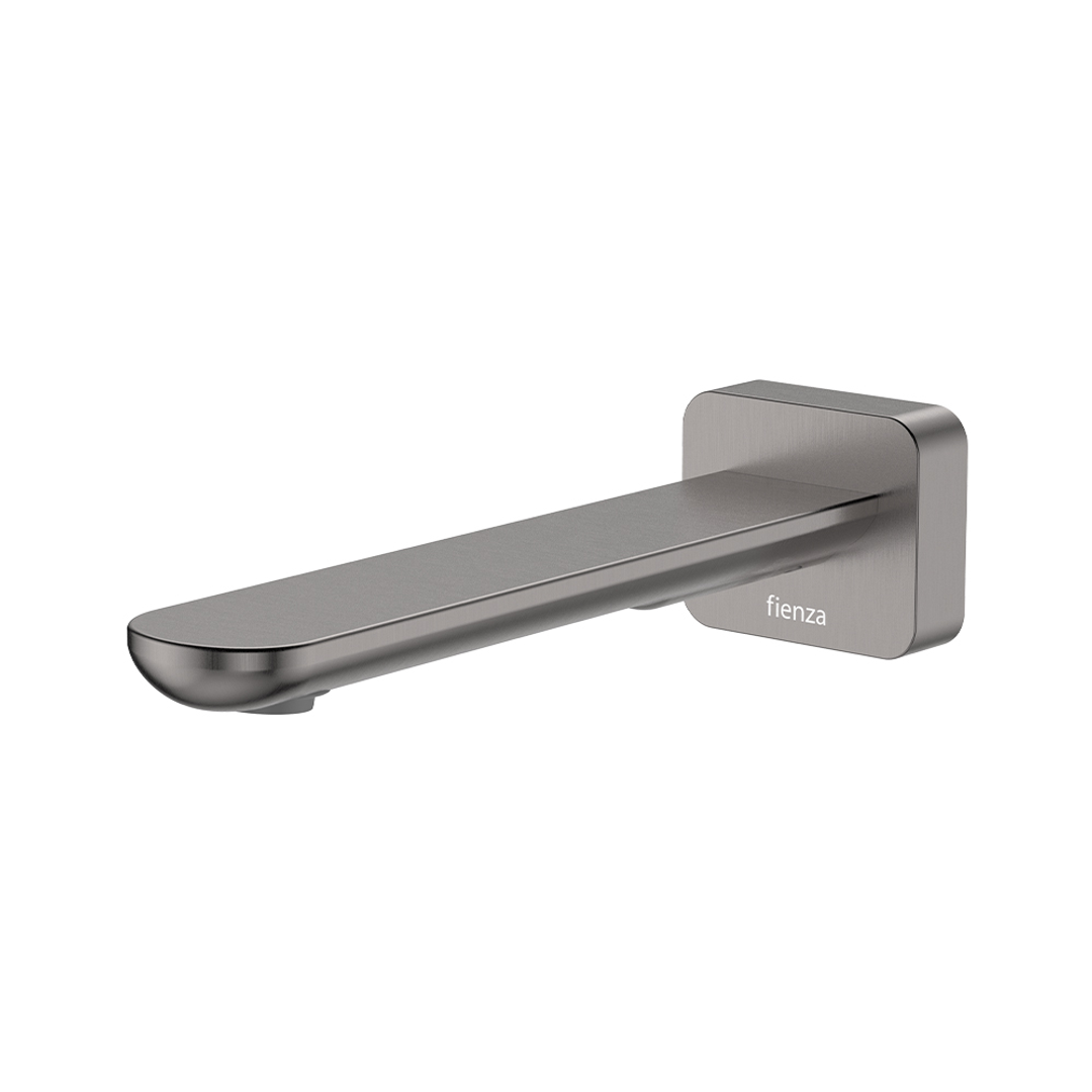 Fienza Empire Slim Wall Basin/Bath Outlet 180mm Square Plate Gun Metal Lf