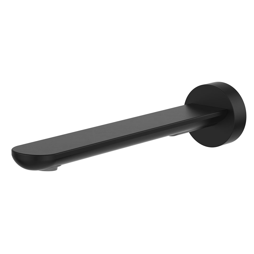 Fienza Empire Slim Wall Bath/Basin Outlet 220mm Round Plate Matte Black Lf