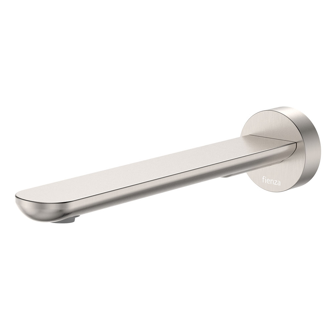 Fienza Empire Slim Wall Bath/Basin Outlet 220mm Round Plate Brushed Nickel Lf