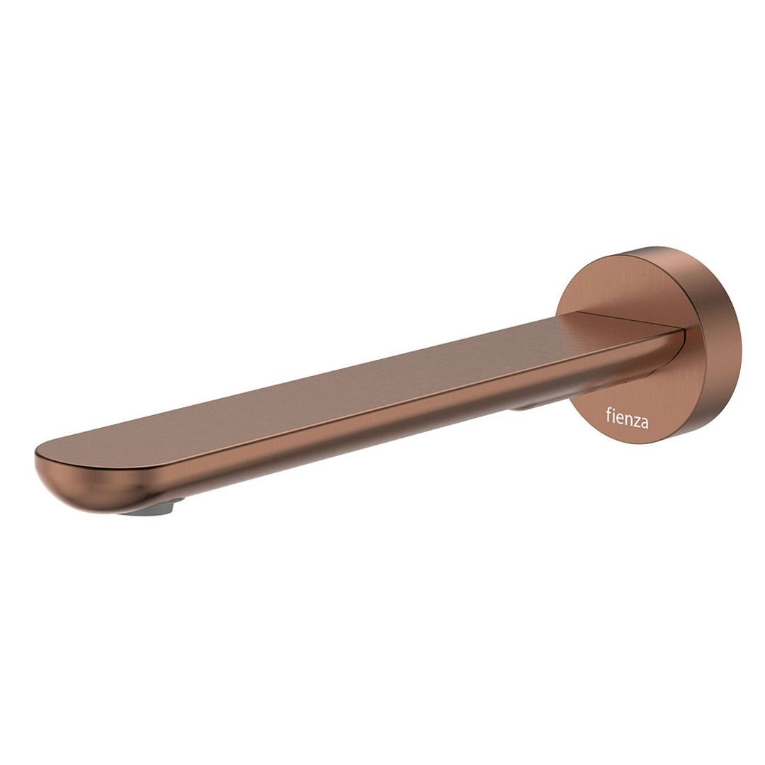 Fienza Empire Slim Wall Bath/Basin Outlet 220mm Round Plate Brushed Copper Lf