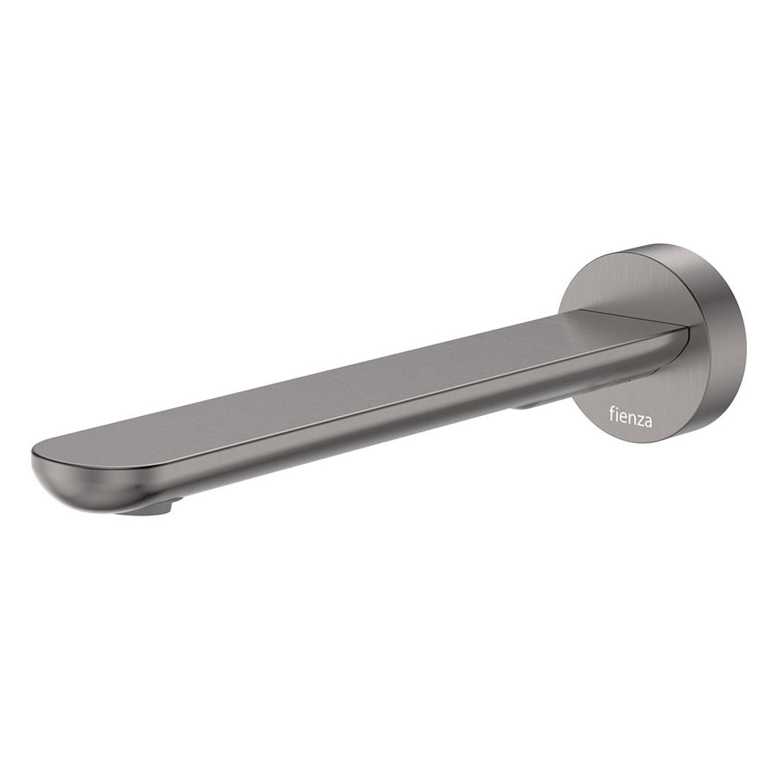 Fienza Empire Slim Wall Bath/Basin Outlet 220mm Round Plate Gun Metal Lf