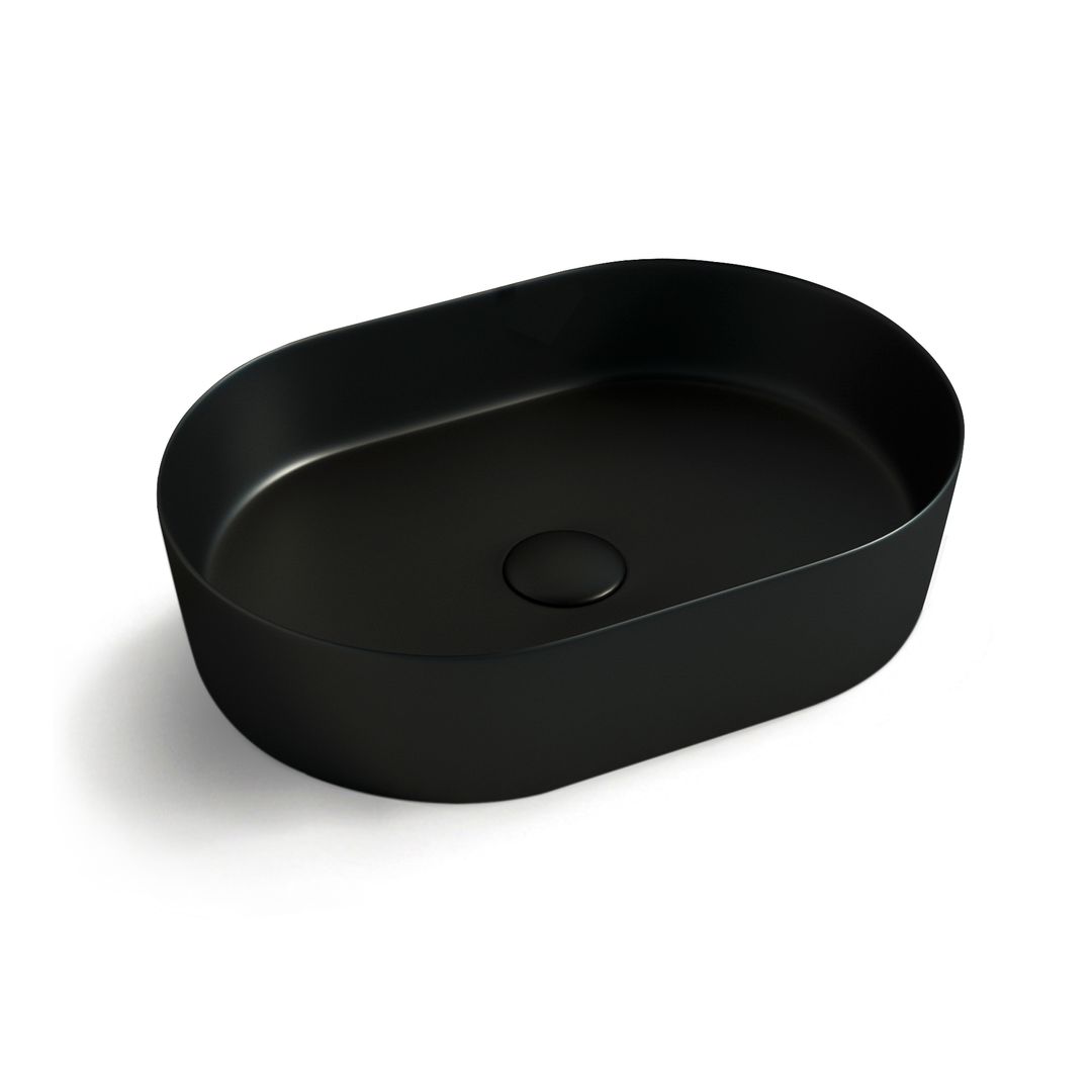 OTTI OVAL BASIN MATT BLACK 500X340